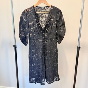 Nanette Lepore Black Lace Midi Dress